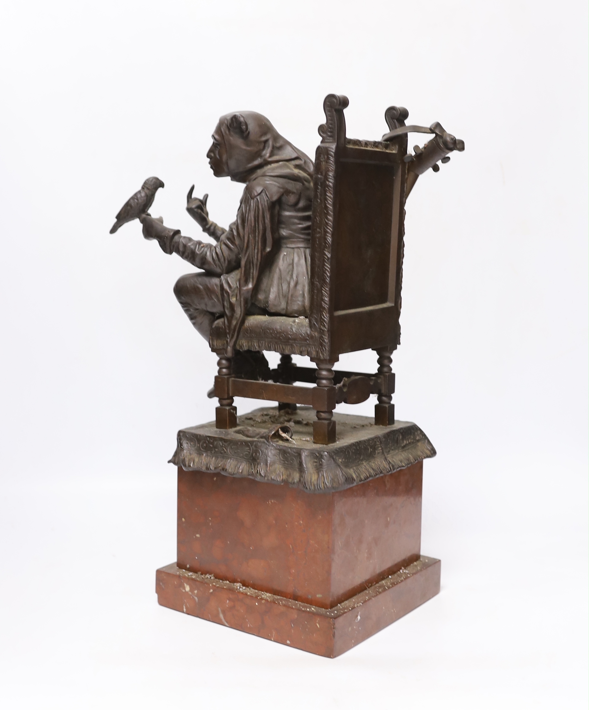 Franz Rosse (1858-1900) bronze figure of a jester (Till Eulenspiegel), 40.5cm high